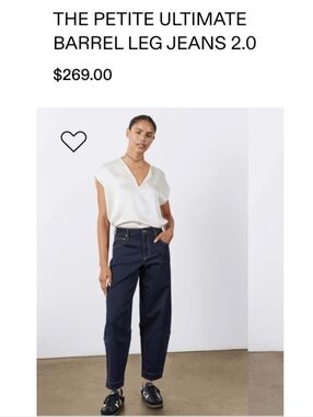 Ruti Petite Ultimate Barrel Leg Jeans 2.0 Nyx Dark Wash Sz 6P